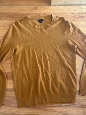 J. Crew Women's Crewneck Cotton/Cashmere Sweater - Mustard Brown